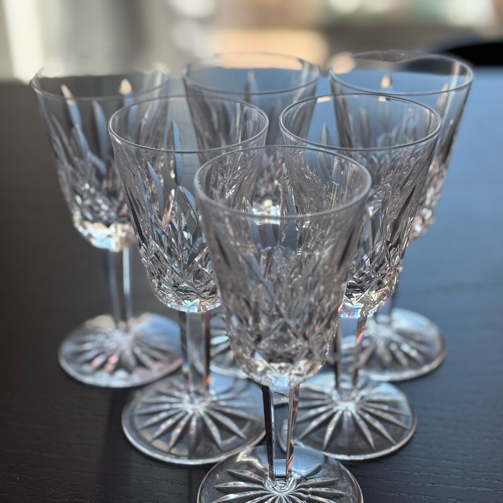 Waterford Crystal Clear Cut Wine Glasses - Set of 6 - Picture 2 of 6